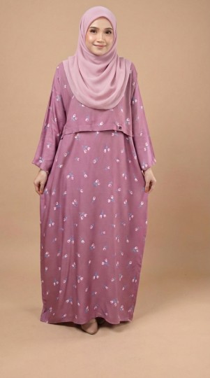 READY STOCK LONG SLEEVE KAFTAN TULIP CANDY PINK