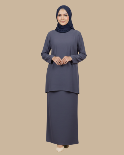 Kurung Kaftan Aina - Dark Grey