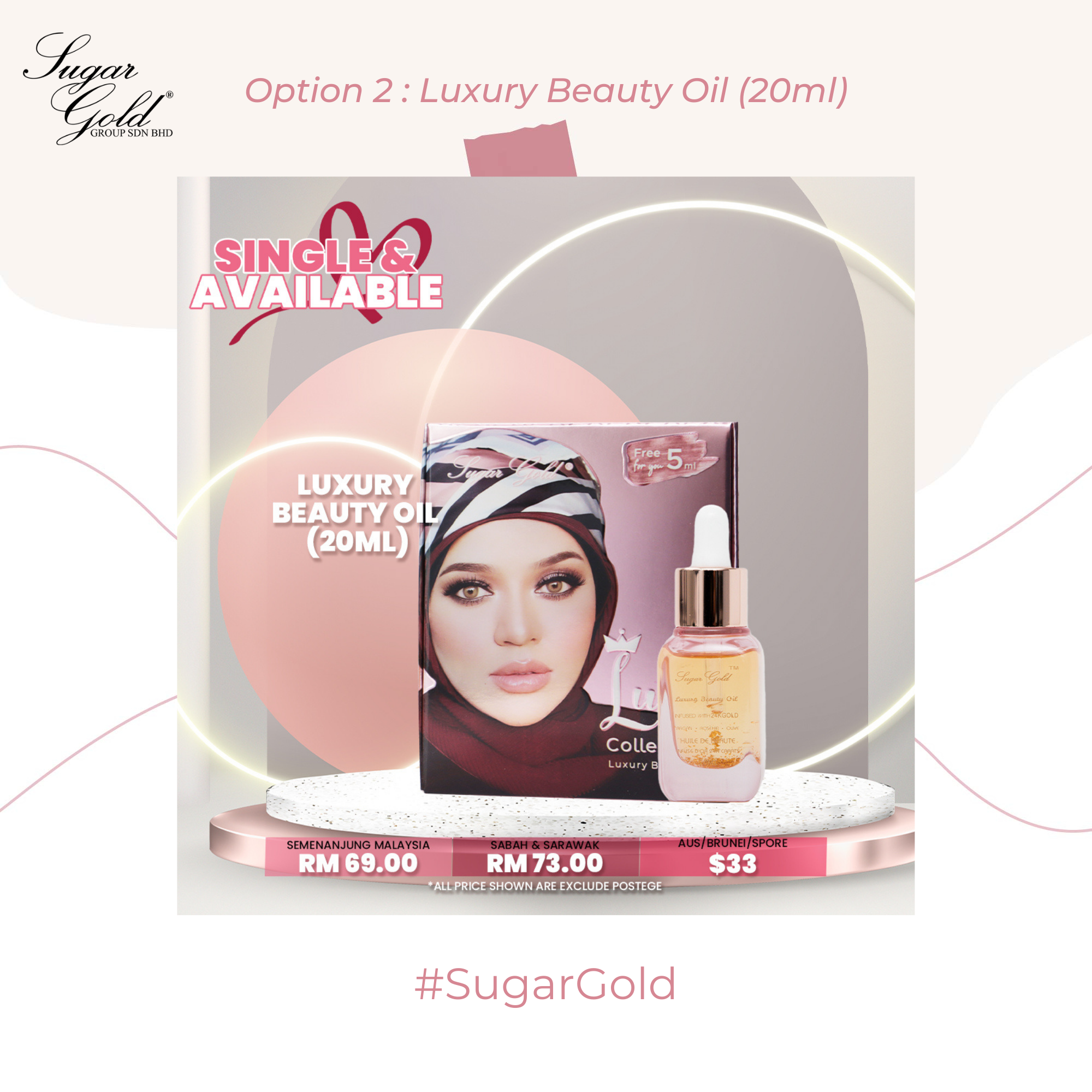 Luxury Beauty Face Oil 24K Gold Sugar Gold