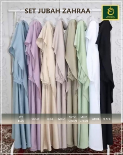 SET JUBAH ZAHRAA (JUBAH + TUDUNG)