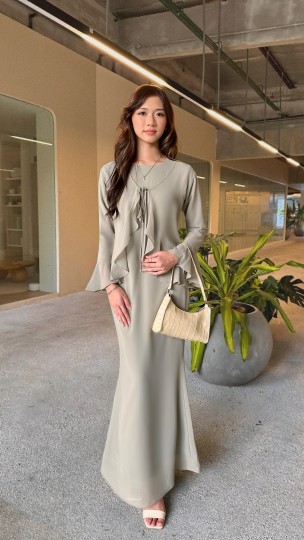 RHEA RUFFLE SET DRESS IN TEALILY