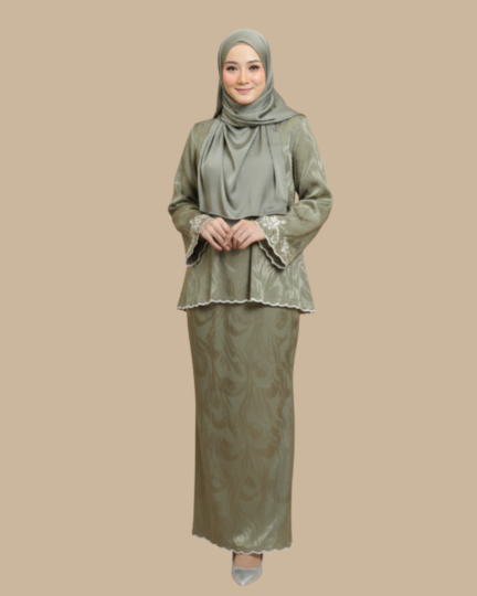 Kurung Melissa - Olive Green