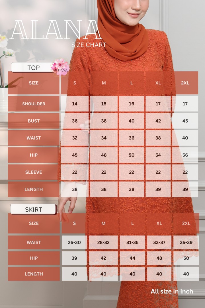 ALANA KURUNG PAHANG BRICK ORANGE