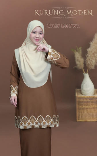 ( RICH BROWN ) KURUNG RAYA MODEN SEDONDON IBU ANAK MATERIAL SEJUK TAK MUDAH KEDUT
