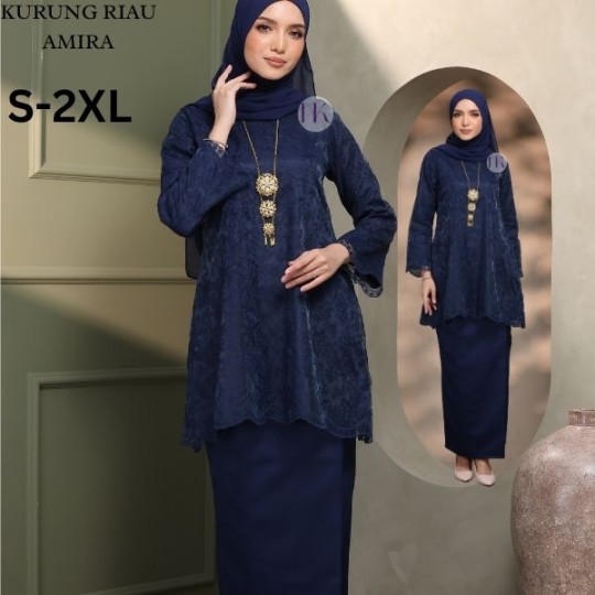 KURUNG RIAU AMIRA-NAVY BLUE