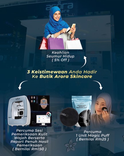 Tebus Tawaran Istimewa Pembukaan Butik Arora Skincare