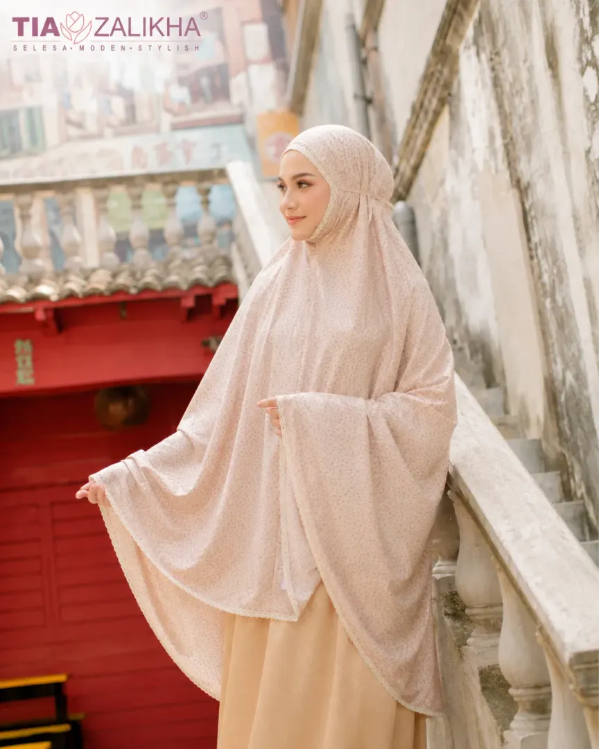 TIA ZALIKHA Telekung Cotton - Camelia Collection (Hazel)