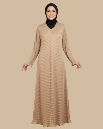 Abaya Izara Pleated - Brown