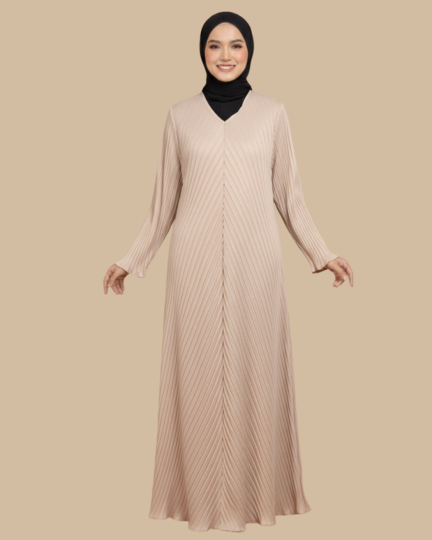 Abaya Izara Pleated - Nude Color