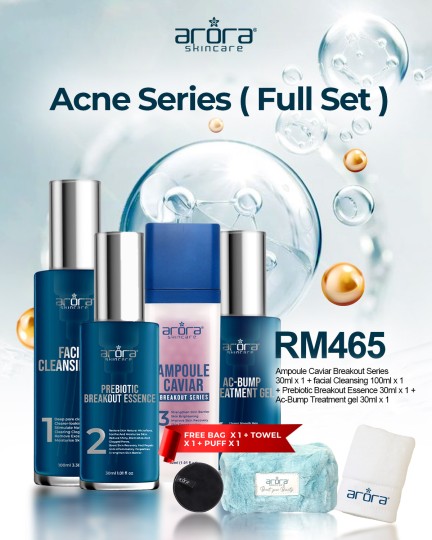 Arora Skincare Acne Series Full Set - Ampoule Caviar untuk Merawat Jerawat & Breakout