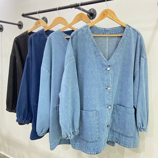 CLEO JACKET BLAZER LADIES DENIM PLUSSIZE