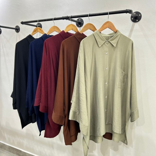 ELANA BLOUSE BATWING COTTON LINEN PLUSSIZE