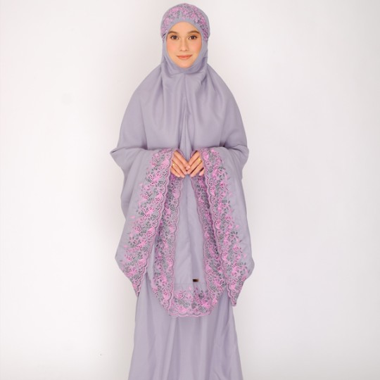 Telekung Maya - Lilac In Pink