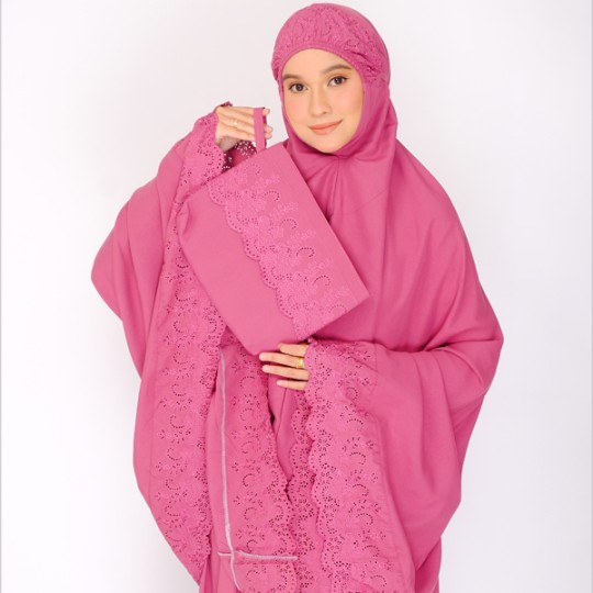 Telekung Maya - Cherry Pink