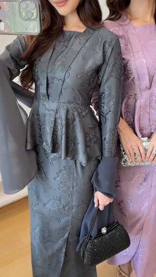 ELEENA KEBAYA PEPLUM IN ASHLYN GRAY