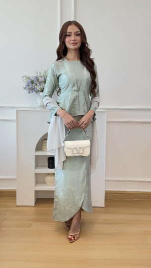 ELEENA KEBAYA PEPLUM IN MINTY JADE