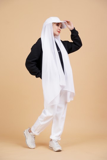 Camelia Hijab Cap      ( White)