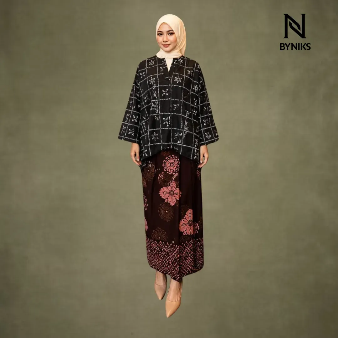 NEW ITEM - BLOUSE BATIK AKSARA [AS01 BLACK 01]
