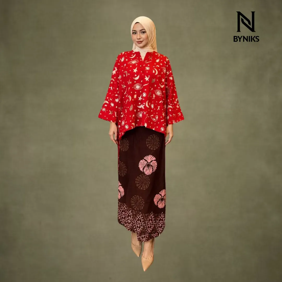 NEW ITEM - BLOUSE BATIK AKSARA [AS04 RED 02]