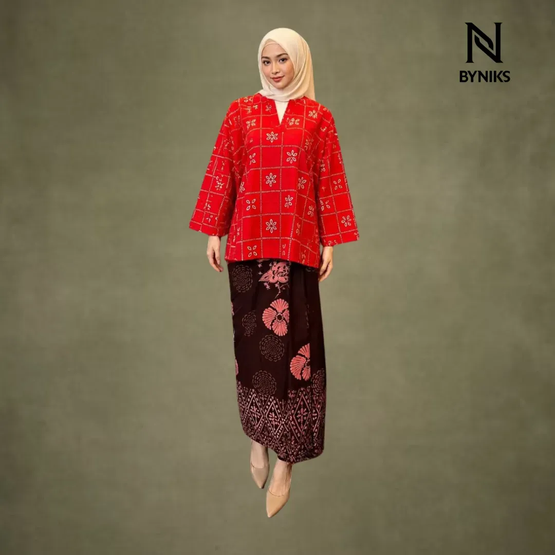 NEW ITEM - BLOUSE BATIK AKSARA [AS03 RED 01]