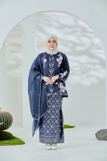 Seroja Kurung - Blue