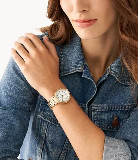 Fossil Ashtyn Three-Hand Date Gold-Tone Stainless Steel Watch