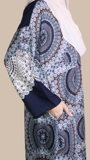 READY STOCK LONG SLEEVE KAFTAN TEJA NAVY