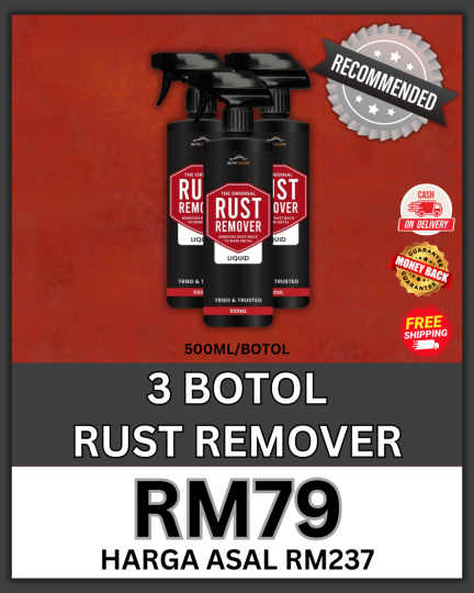 PAKEJ PALING JIMAT- 3 BOTOL RUST REMOVER