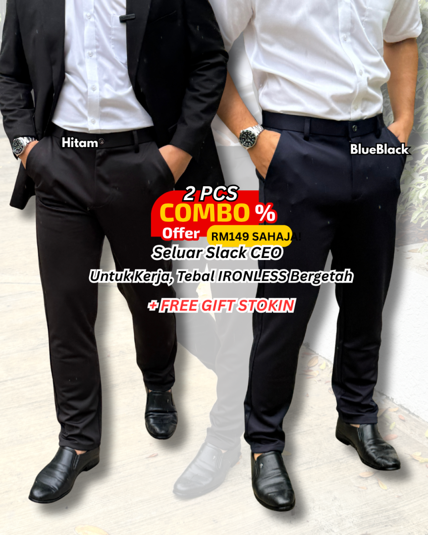 Slack Kerja Ceo - Tebal Stretchable+ Free Stokin Harini
