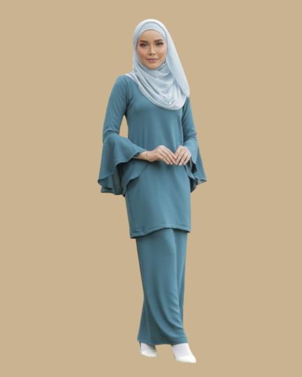 Kurung Salma - Teal Blue