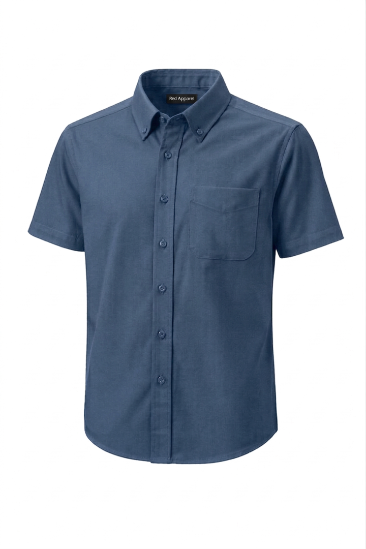 KEMEJA LENGAN PENDEK KAIN COTTON CHARCOAL PLAIN