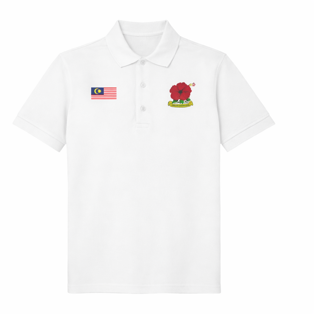 TSHIRT POLO KESATUAN RAGBI MALAYSIA BERSULAM (WHITE)