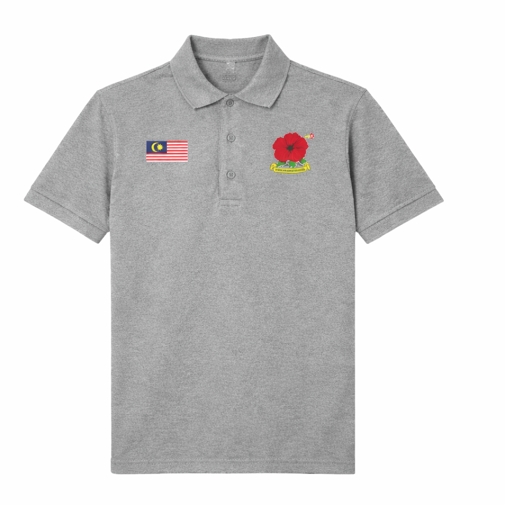 TSHIRT POLO KESATUAN RAGBI MALAYSIA BERSULAM (GREY)