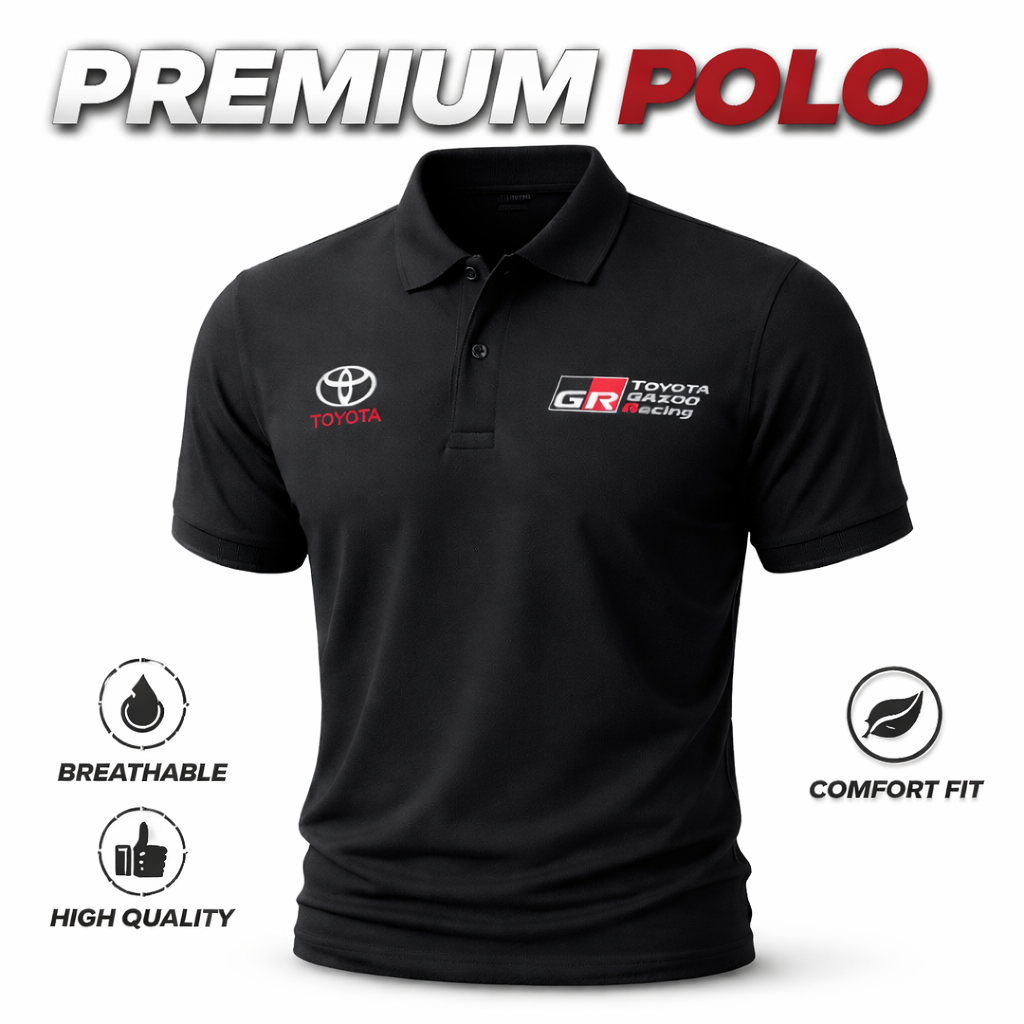 TSHIRT POLO TOYOTA GAZO BERSULAM (BLACK)