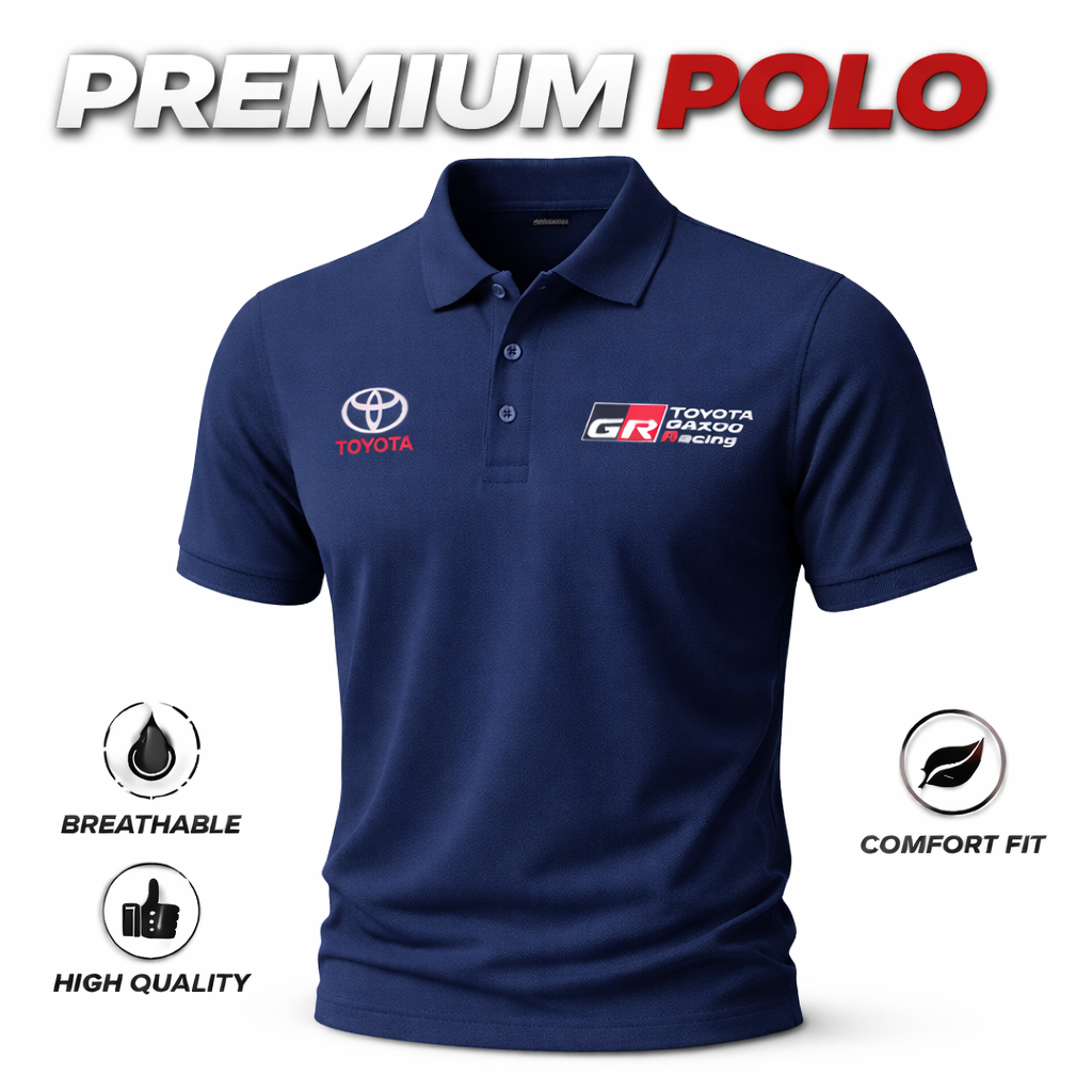 TSHIRT POLO TOYOTA GAZO BERSULAM (NAVY BLUE)
