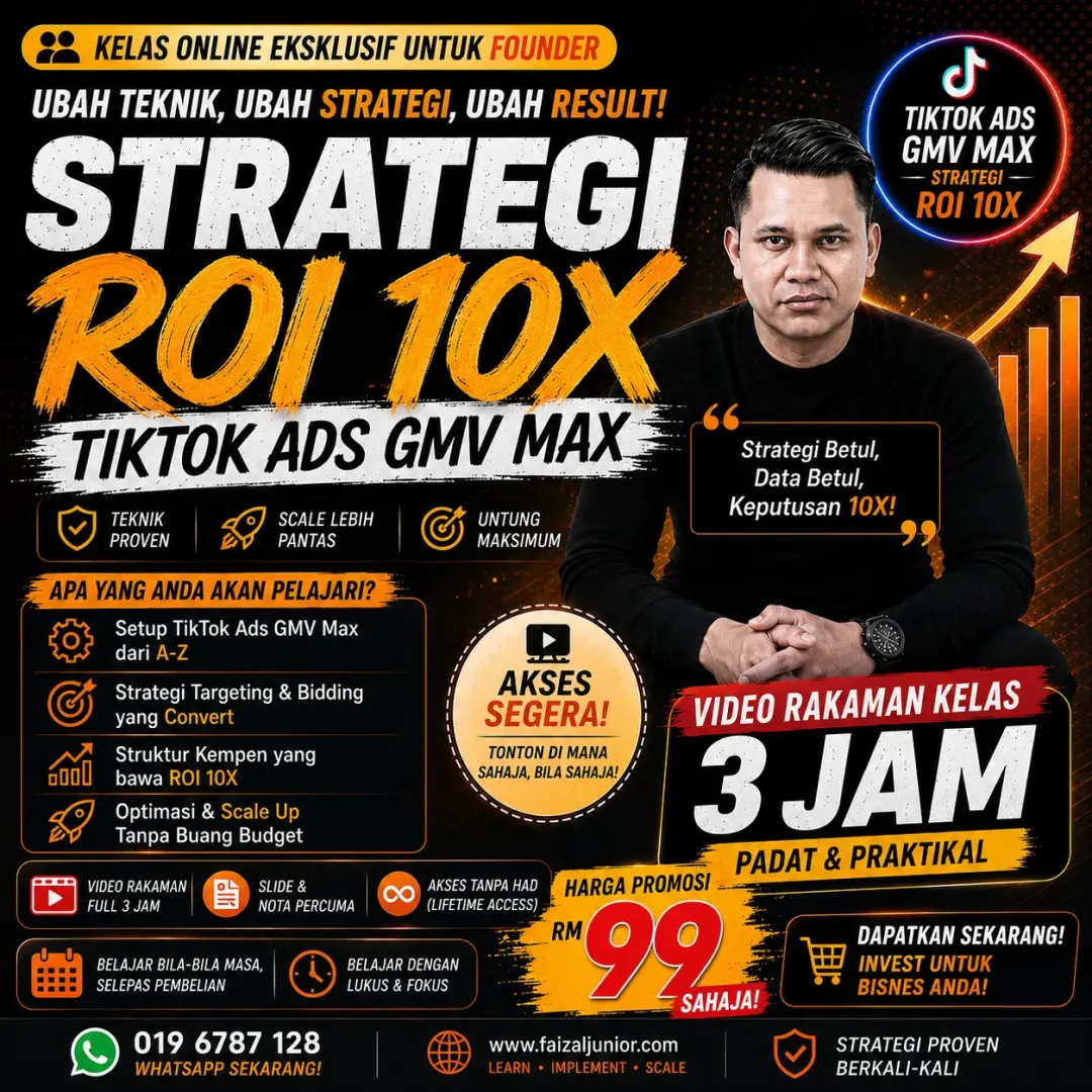 RAKAMAN LENGKAP 3JAM STRATEGI PERANG GERILA ROI 10X GMV MAX CONVERT-20 AUGUST 2026