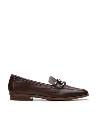 CLARKS Womens Sarafyna Iris Loafers - Dark Brown Leather - Size UK5 Only