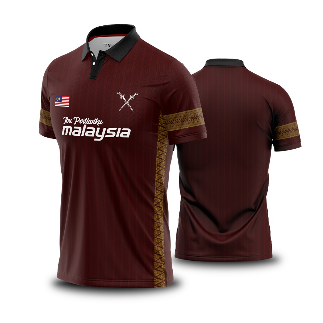 TSHIRT COLLAR EDISI SONGKET MEROON