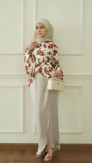 LUNARA PEPLUM SET IN RUBY ORCHID