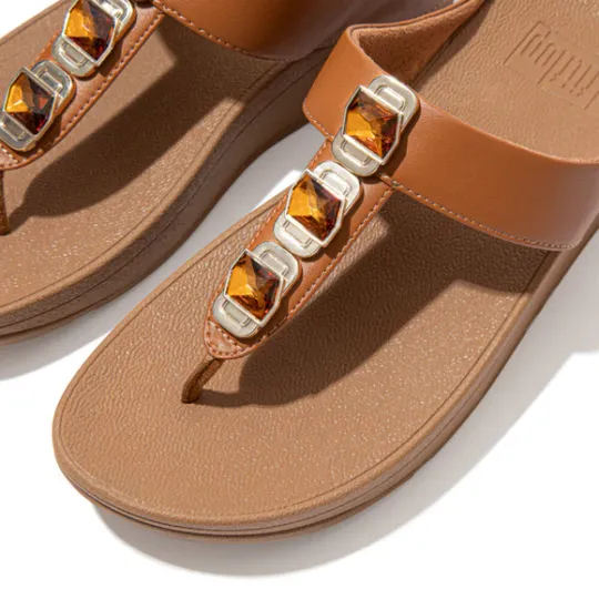Fitflop FINO Crystal Lock Toe-Post Sandals - Size UK6 Only
