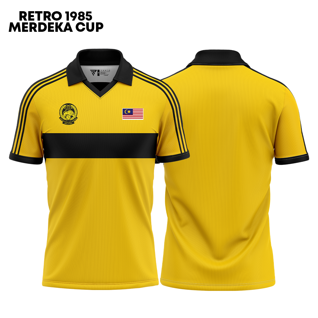 MERDEKA CUP 1985 AWAY LENGAN PENDEK RETRO COLLAR