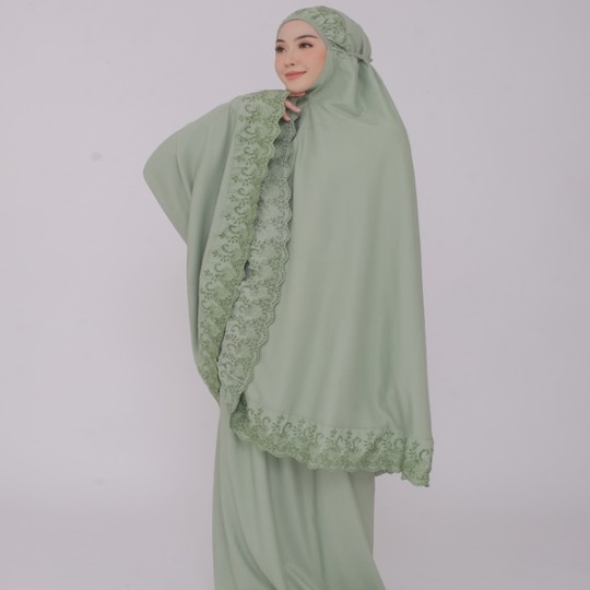 Telekung Maya - Mint Green