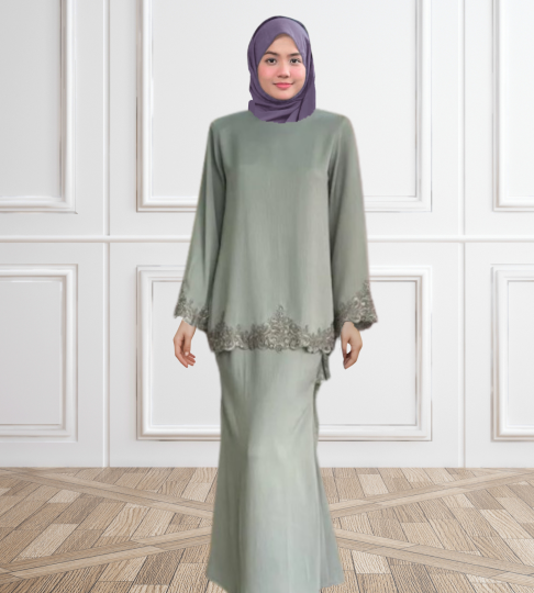 Kurung Raisha - Dusty Green