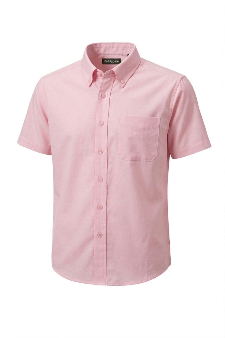 KEMEJA LENGAN PENDEK KAIN COTTON DUSTY PEACH