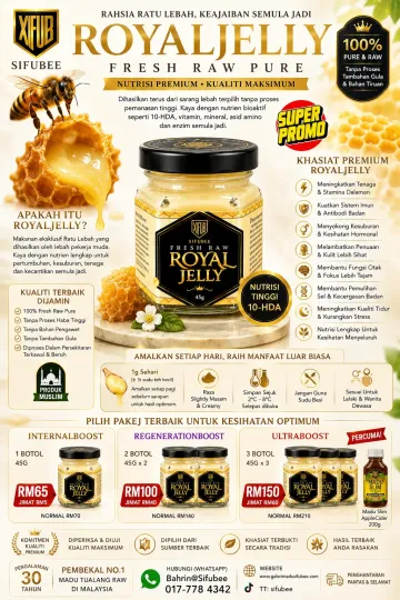 [SUPERFOOD RATU!]: Fresh Royal Jelly Sifubee 45g
