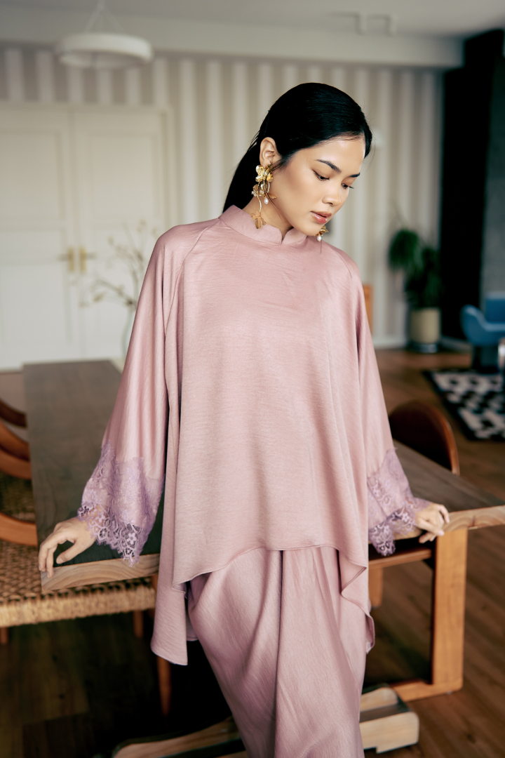 NONA CAFTAN SET PLAIN (MAUVE) - Image 7