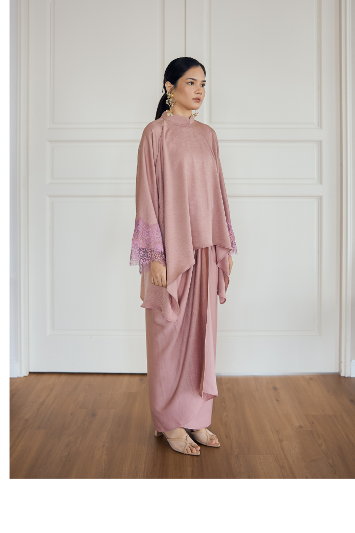 NONA CAFTAN SET PLAIN (MAUVE) - Image 2