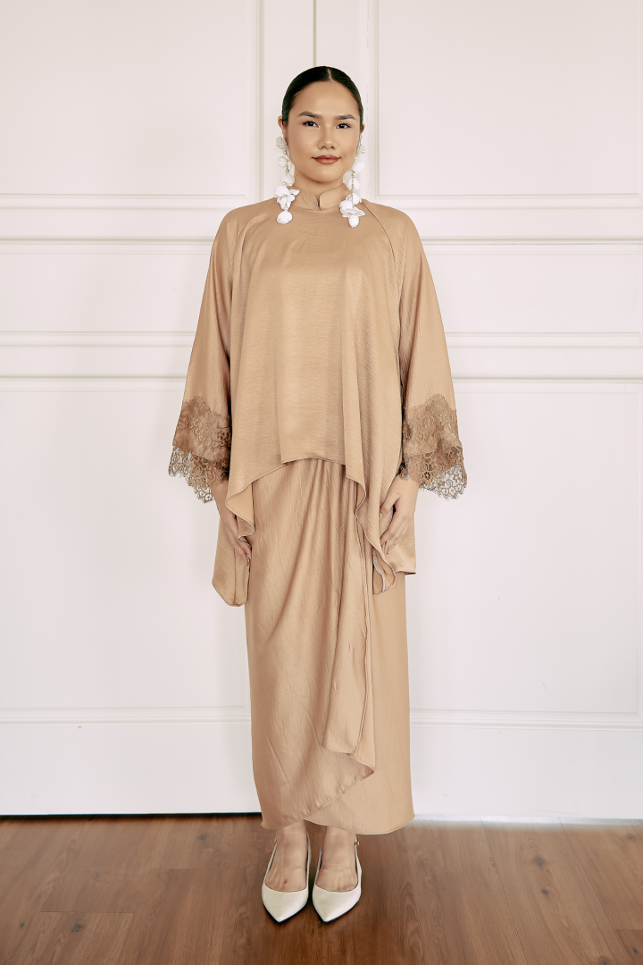 NONA CAFTAN SET PLAIN (CARAMEL)