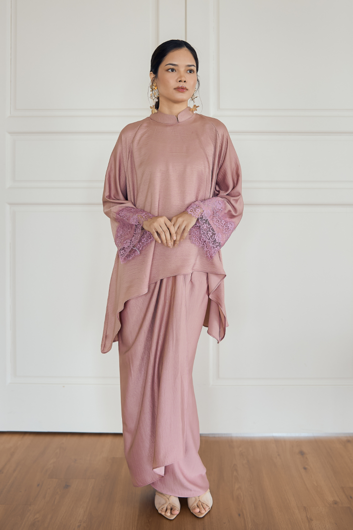 NONA CAFTAN SET PLAIN (MAUVE) - Image 4