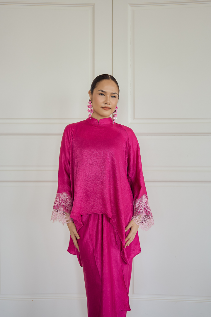 NONA CAFTAN SET PLAIN (FUCHSIA) - Image 3
